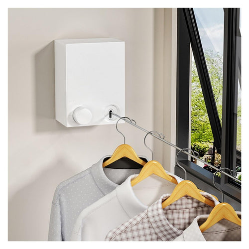 Soga para Colgar la Ropa con Soporte de Pared Regulable.